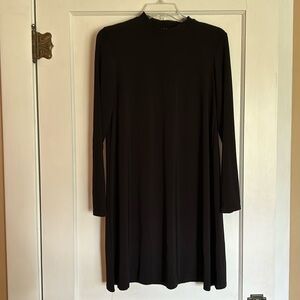 Tiana B. Black knit long sleeve Trapeze dress.  M
